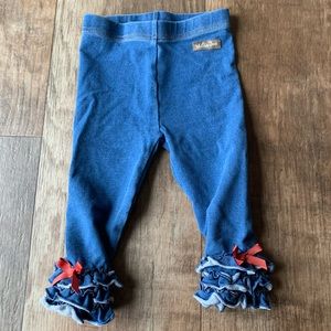 Matida Jane blue ruffle leggings bow bottom